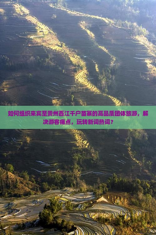 如何组织来宾至贵州西江千户苗寨的高品质团体旅游，解决游客痛点，玩转新词热词？