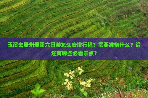 玉溪去贵州贵阳六日游怎么安排行程？需要准备什么？沿途有哪些必看景点？