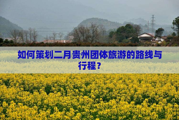 如何策划二月贵州团体旅游的路线与行程？