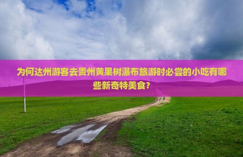 为何达州游客去贵州黄果树瀑布旅游时必尝的小吃有哪些新奇特美食？