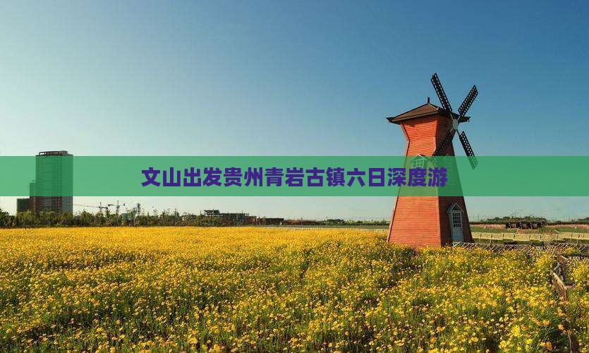 文山出发贵州青岩古镇六日深度游