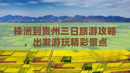 株洲到贵州三日游