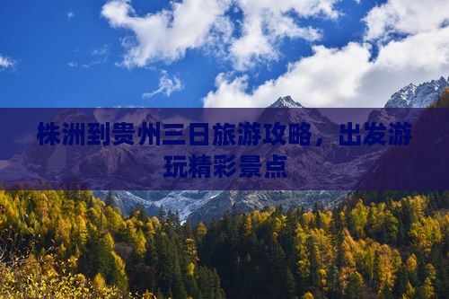株洲到贵州三日游