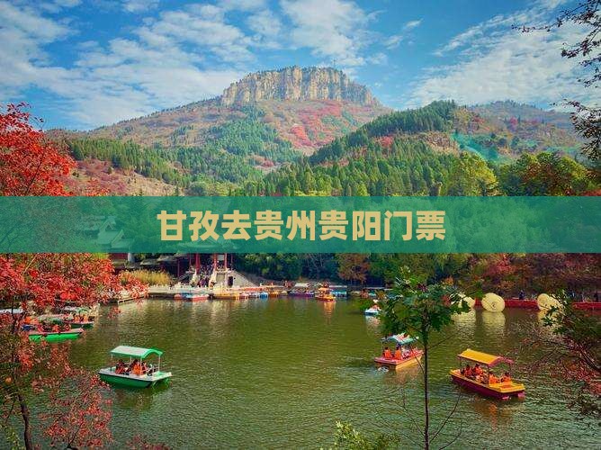 甘孜去贵州贵阳门票