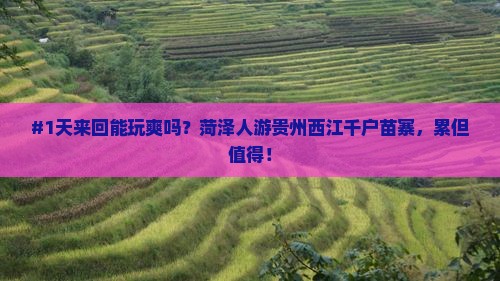 #1天来回能玩爽吗？菏泽人游贵州西江千户苗寨，累但值得！