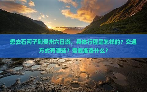 想去石河子到贵州六日游，具体行程是怎样的？交通方式有哪些？需要准备什么？
