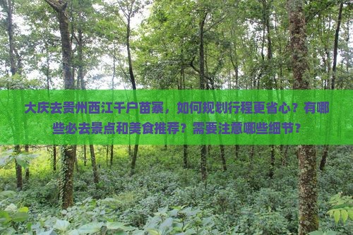 大庆去贵州西江千户苗寨攻略