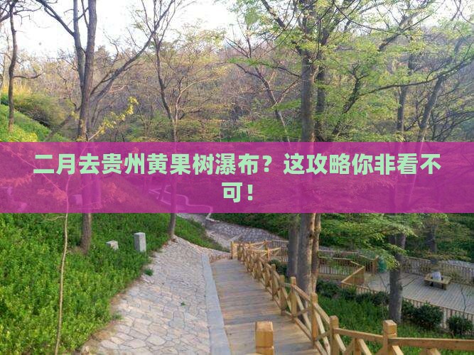 二月去贵州黄果树瀑布哪里玩