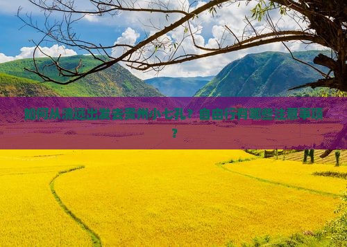 清远到贵州小七孔自由团