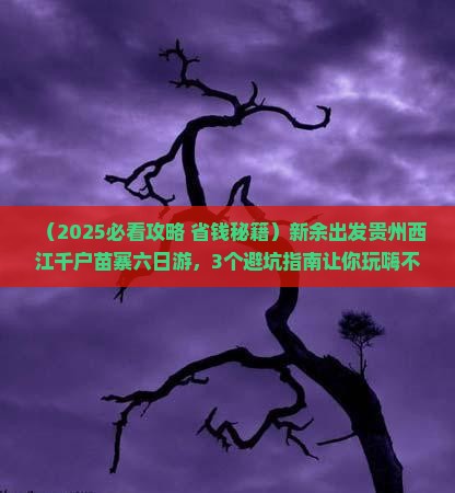 新余去贵州西江千户苗寨六日游