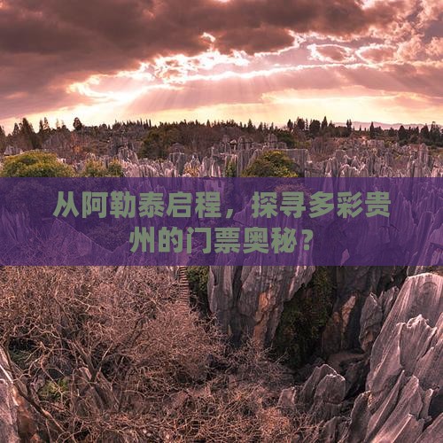 从阿勒泰启程，探寻多彩贵州的门票奥秘？