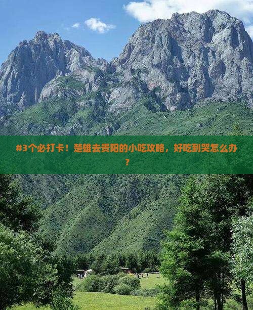 #3个必打卡！楚雄去贵阳的小吃攻略，好吃到哭怎么办？