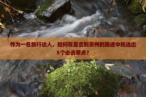 作为一名旅行达人，如何在昌吉到贵州的路途中挑选出5个必去景点？
