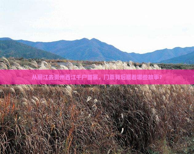 丽江到贵州西江千户苗寨门票