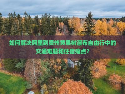 阿里到贵州黄果树瀑布自由行
