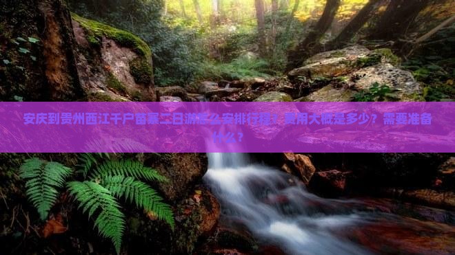 安庆到贵州西江千户苗寨二日游