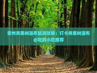 长葛去贵州黄果树瀑布旅游小吃