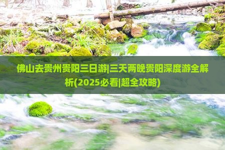 佛山去贵州贵阳三日游
