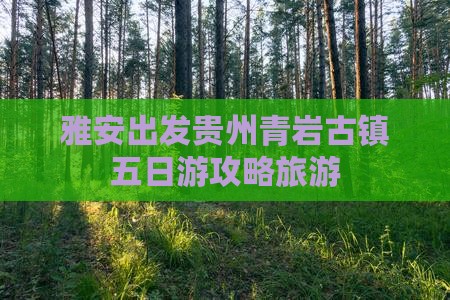 雅安去贵州青岩古镇五日游