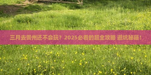 三月去贵州攻略 三月去贵州攻略
