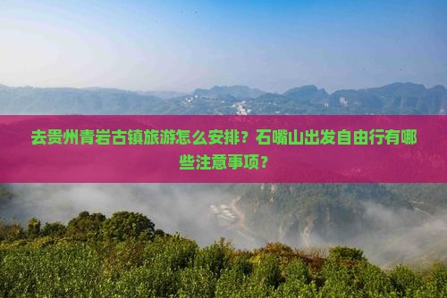 石嘴山去贵州青岩古镇自由团