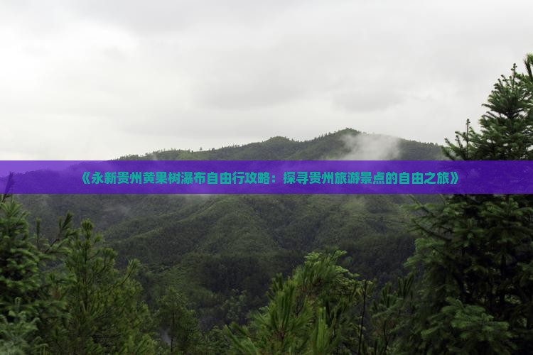 永新去贵州黄果树瀑布自由行