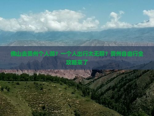 佛山去贵州个人游