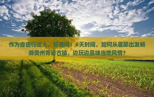 霍邱去贵州青岩古镇六日游