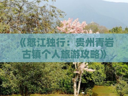 怒江去贵州青岩古镇个人游