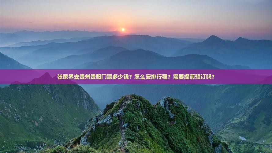 张家界去贵州贵阳门票