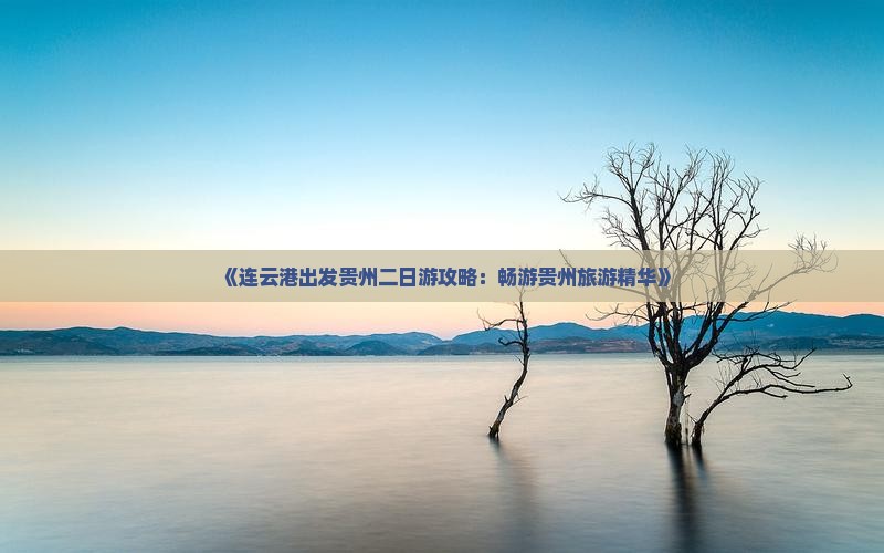 连云港去贵州二日游