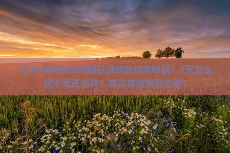 贵港到贵州四日游
