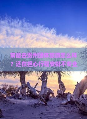 常德去贵州团体旅游