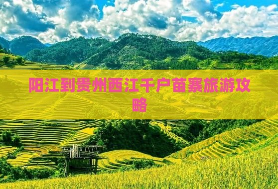 阳江到贵州西江千户苗寨门票