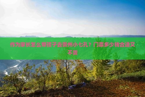 淮安去贵州小七孔门票