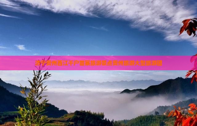 济宁到贵州西江千户苗寨大型旅游团