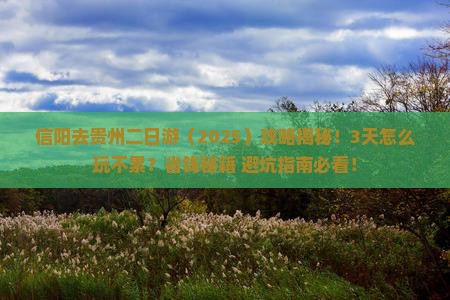 信阳去贵州二日游