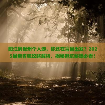 阳江到贵州个人游