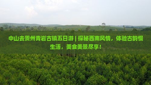 中山去贵州青岩古镇五日游 中山去贵州青岩古镇五日游