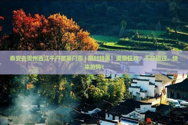 泰安去贵州西江千户苗寨门票