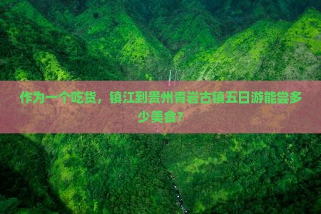 镇江到贵州青岩古镇五日游