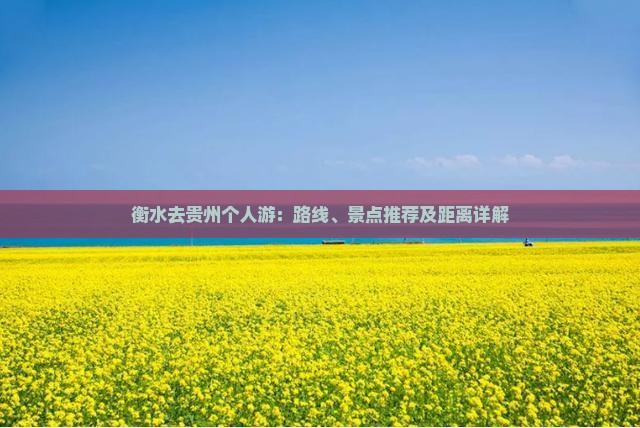 衡水去贵州个人游
