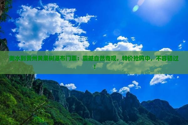 衡水到贵州黄果树瀑布门票