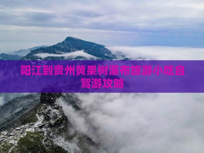 阳江到贵州黄果树瀑布旅游小吃