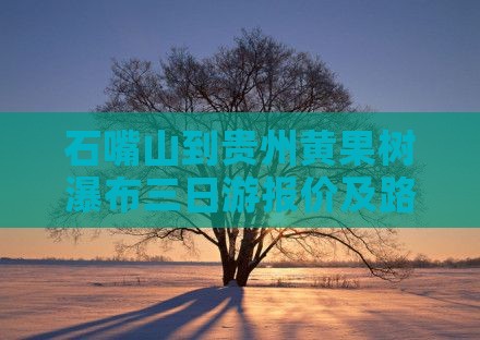 石嘴山到贵州黄果树瀑布三日游