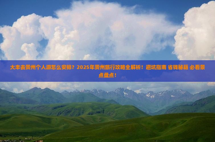 大丰去贵州个人游