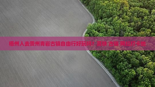 梧州去贵州青岩古镇自由行