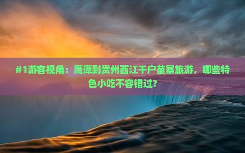 鹰潭去贵州西江千户苗寨旅游小吃