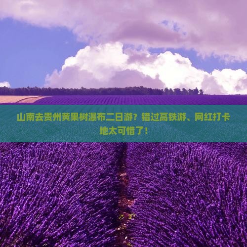 山南去贵州黄果树瀑布二日游