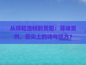 呼和浩特去贵州贵阳旅游小吃 呼和浩特去贵州贵阳旅游小吃
